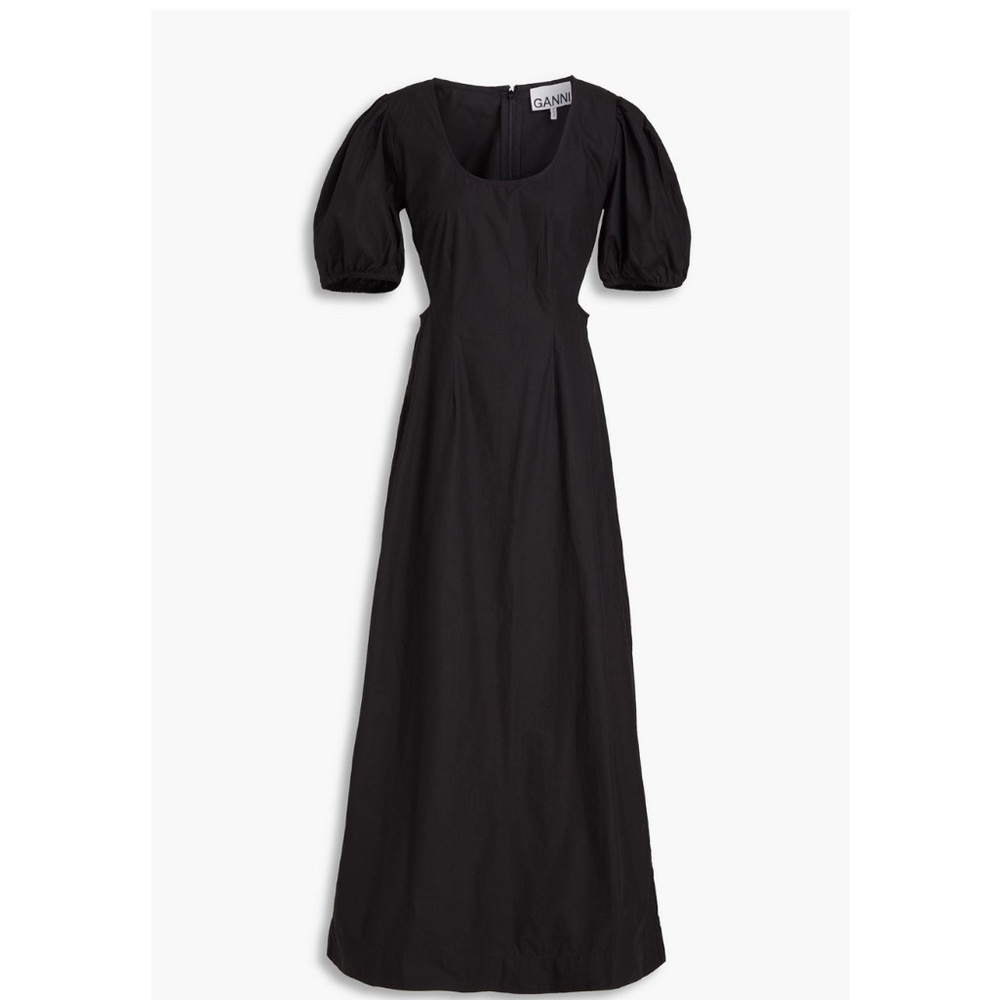 GANNI Cutout Cotton-Poplin Maxi Dress
